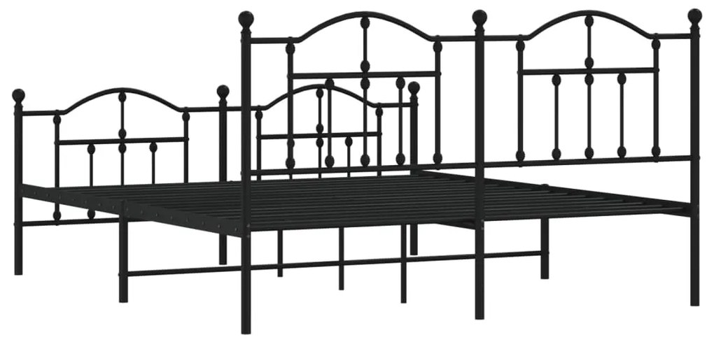 Estrutura de cama sem colchão com pés 180x200 cm preto