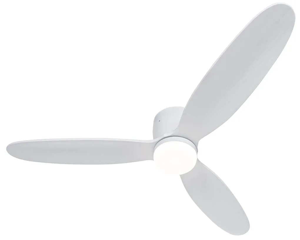 Ventilador de teto inteligente branco com LED e comando remoto - Sofio Design