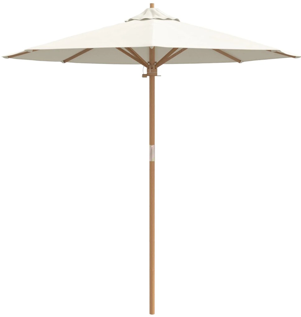 Parasol de Jardim Creme Branco 217x230 cm Bambu