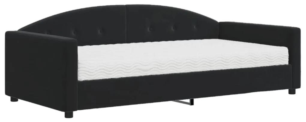 Sofá-cama com colchão 100x200 cm veludo preto
