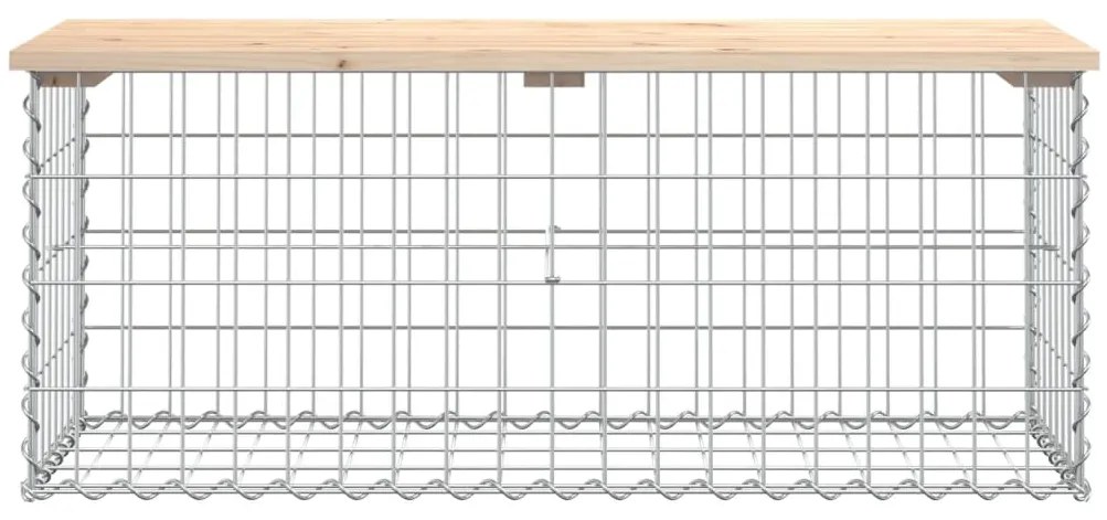Banco de jardim c/ design gabião 103x44x42 cm pinho maciço