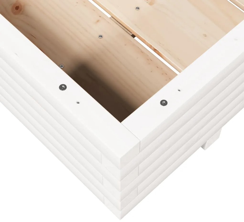 Vaso/floreira de jardim 90x60x26,5 cm pinho maciço branco