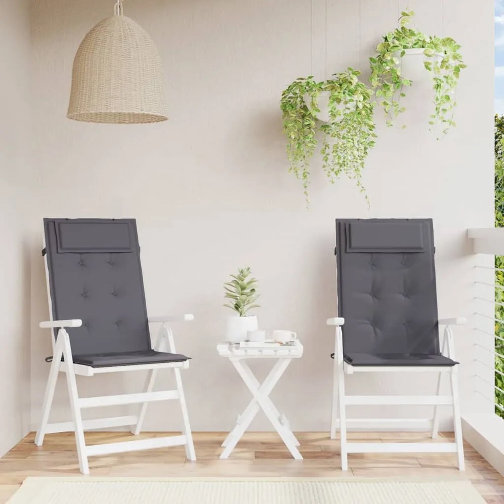 vidaXL Almofadões p/ cadeira encosto alto 2pcs tecido oxford antracite
