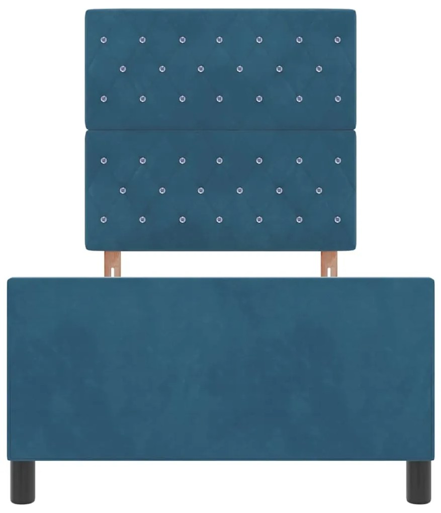 Cama vidaXL Azul Escuro 90x200 cm Veludo
