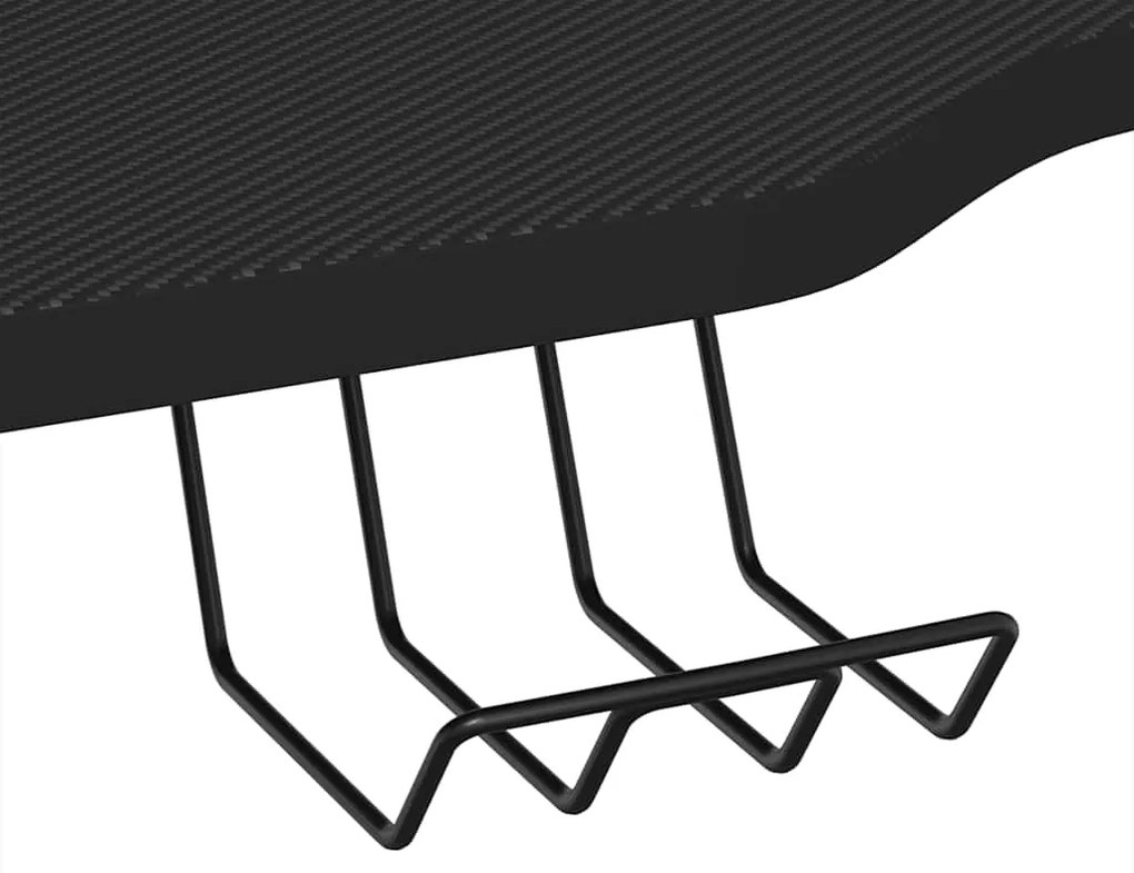 Secretária de gaming c/ pernas em forma de K 110x60x75 cm preto