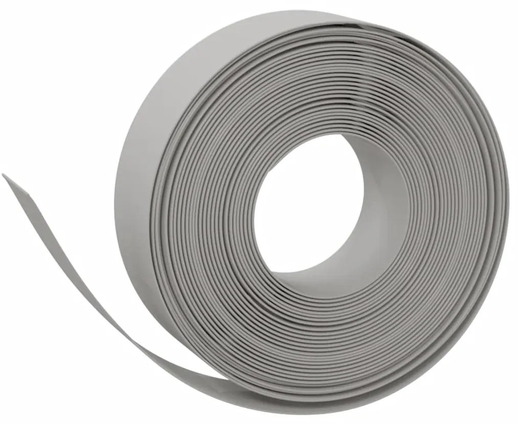 Bordas de jardim 2 pcs 10 m 15 cm polietileno cinzento