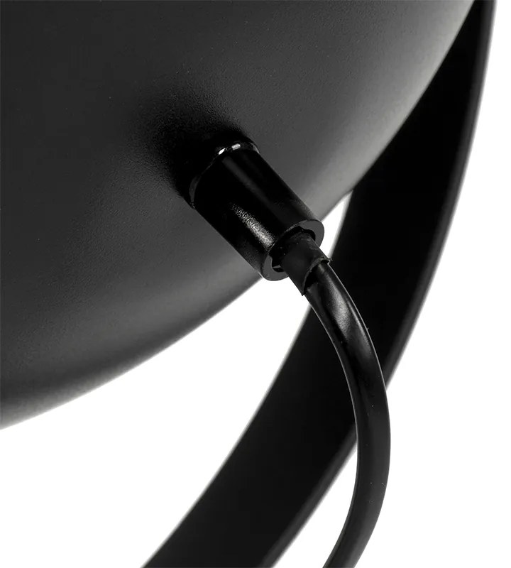 Candeeiro de mesa preto com dourado 63,3 cm tripé ajustável - Magnax