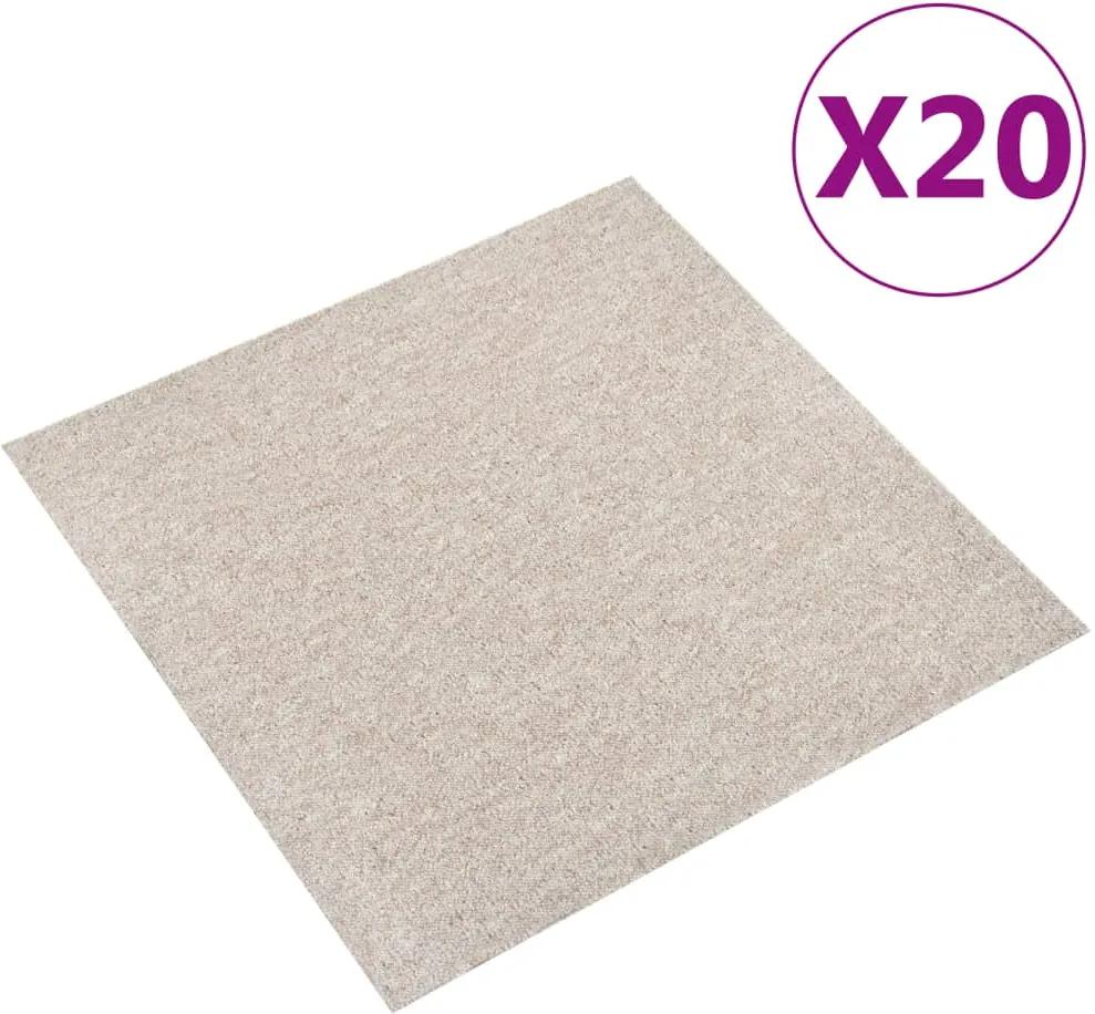 Ladrilhos carpete para pisos 20 pcs 5 m² 50x50 cm bege-claro