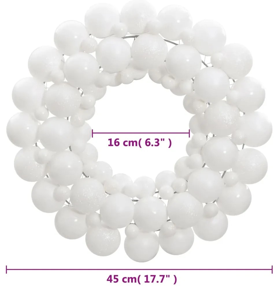 Guirlanda de Natal 45 cm poliestireno branco