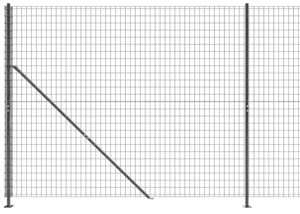 Cerca de malha de arame com flange 1,4x25 m antracite