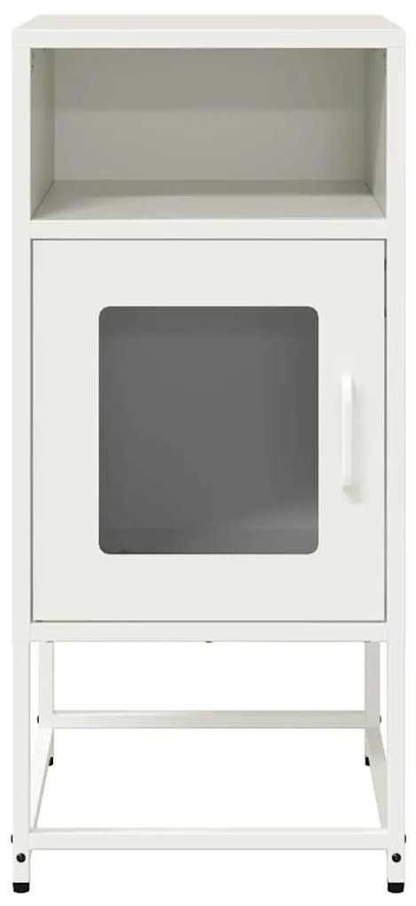 Mesa de cabeceira 36x39x78 cm aço laminado a frio branco
