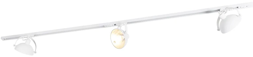 Sistema de Trilho Monofásico com 3 Focos Brancos Ajustáveis - Magnax