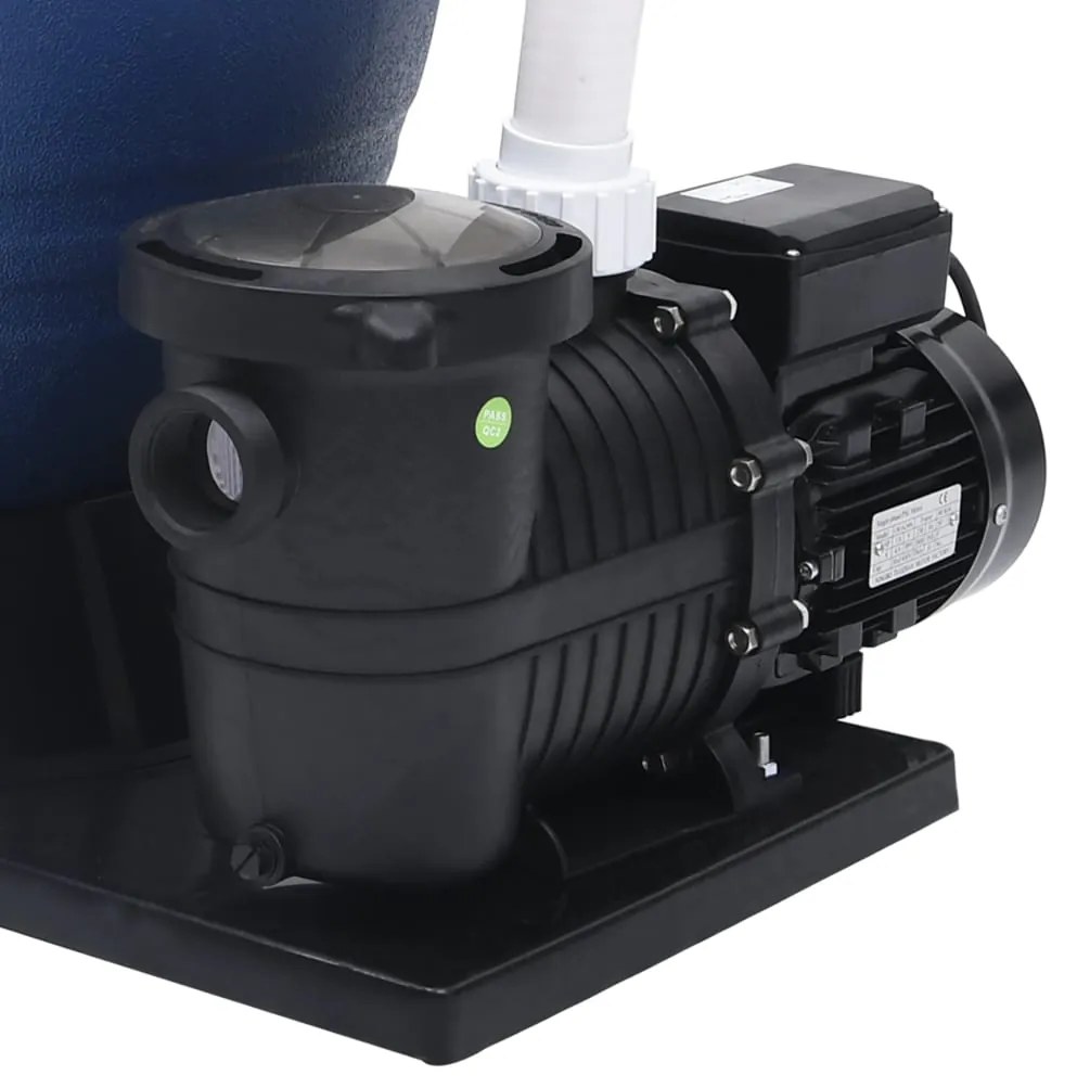 Filtro de areia válvula 7 posições e bomba 1000 W azul e preto