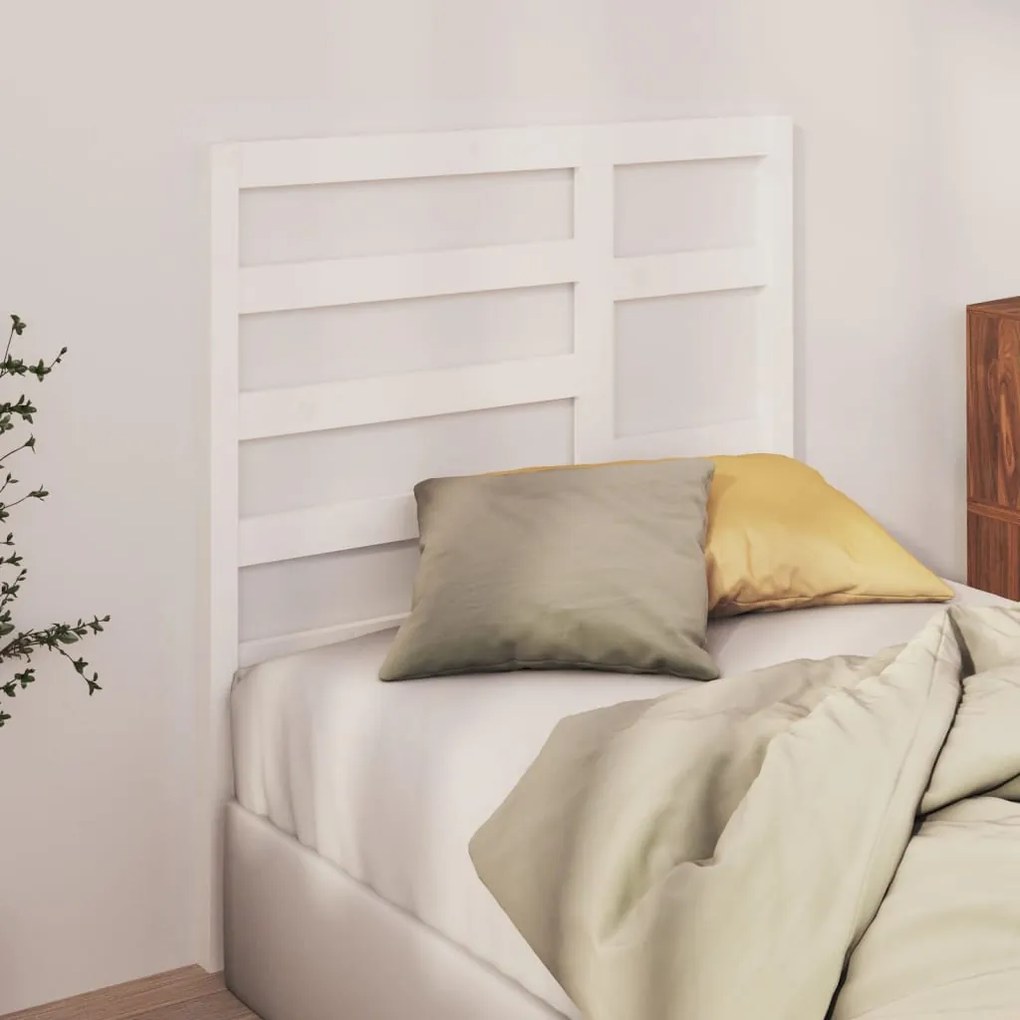 Cabeceira de cama 96x4x104 cm pinho maciço branco