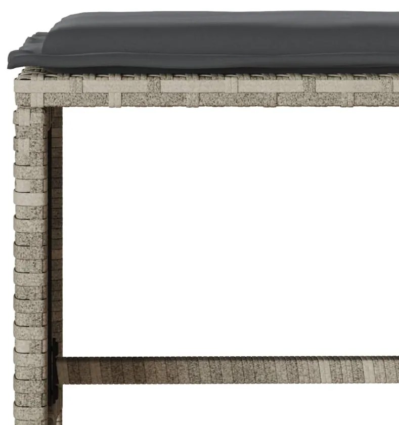 6 pcs conj. sofás jardim com almofadões vime PE cinzento-claro
