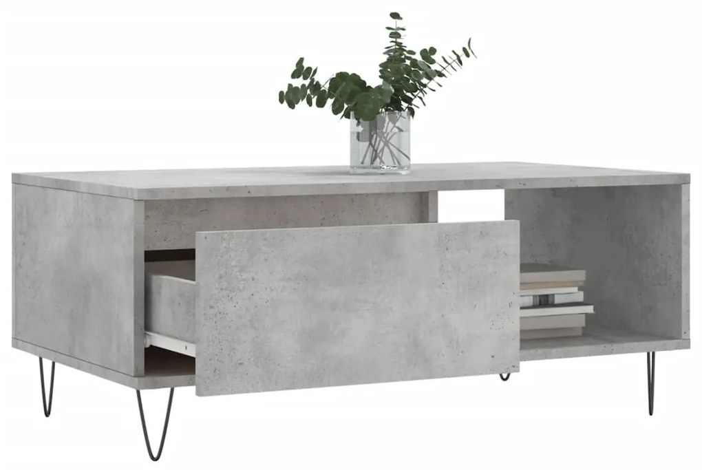 Mesa de centro 90x50x36,5 cm derivados madeira cinzento cimento