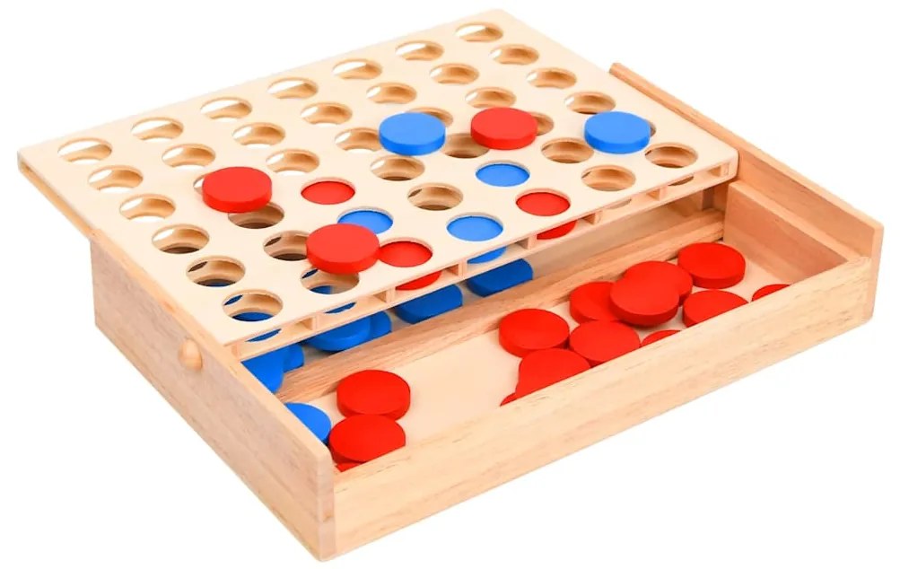 Jogo 4 em linha 24x15x4 cm madeira maciça