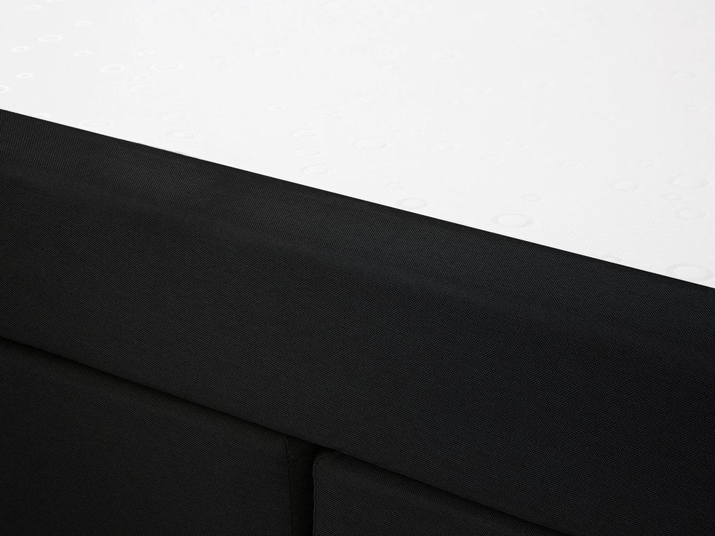 Cama de casal continental em tecido preto 140 x 200 cm ADMIRAL Beliani
