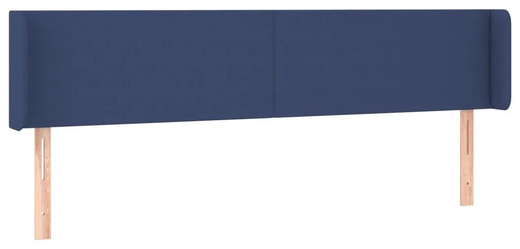 Cabeceira de cama c/ luzes LED tecido 163x16x78/88 cm azul
