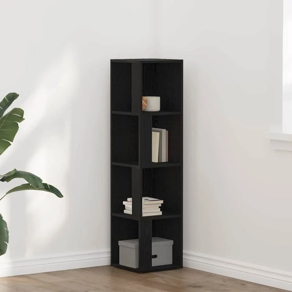 vidaXL Prateleiras de Canto Carvalho preto 33 x 33 x 132 cm