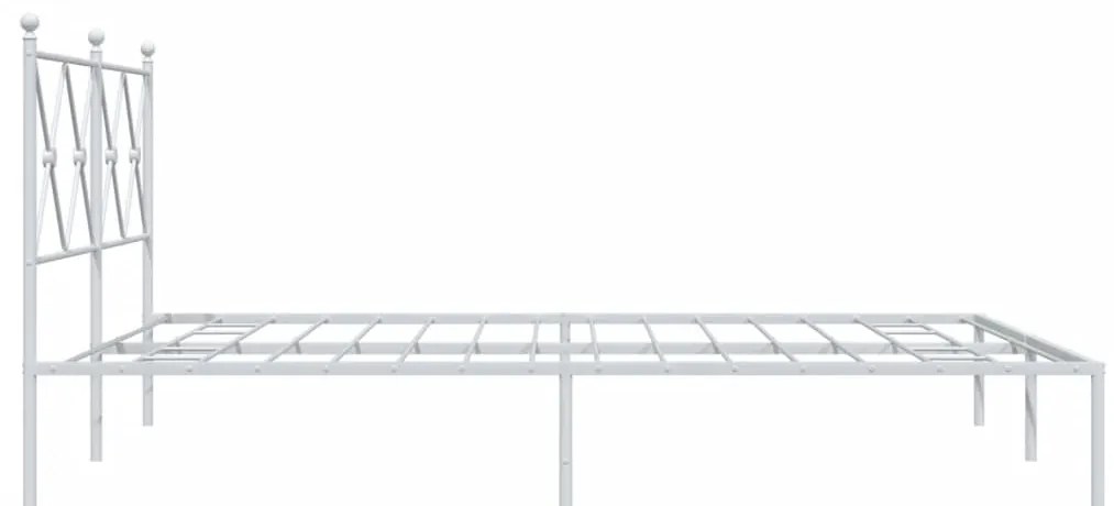 Estrutura de cama com cabeceira 160x200 cm metal branco