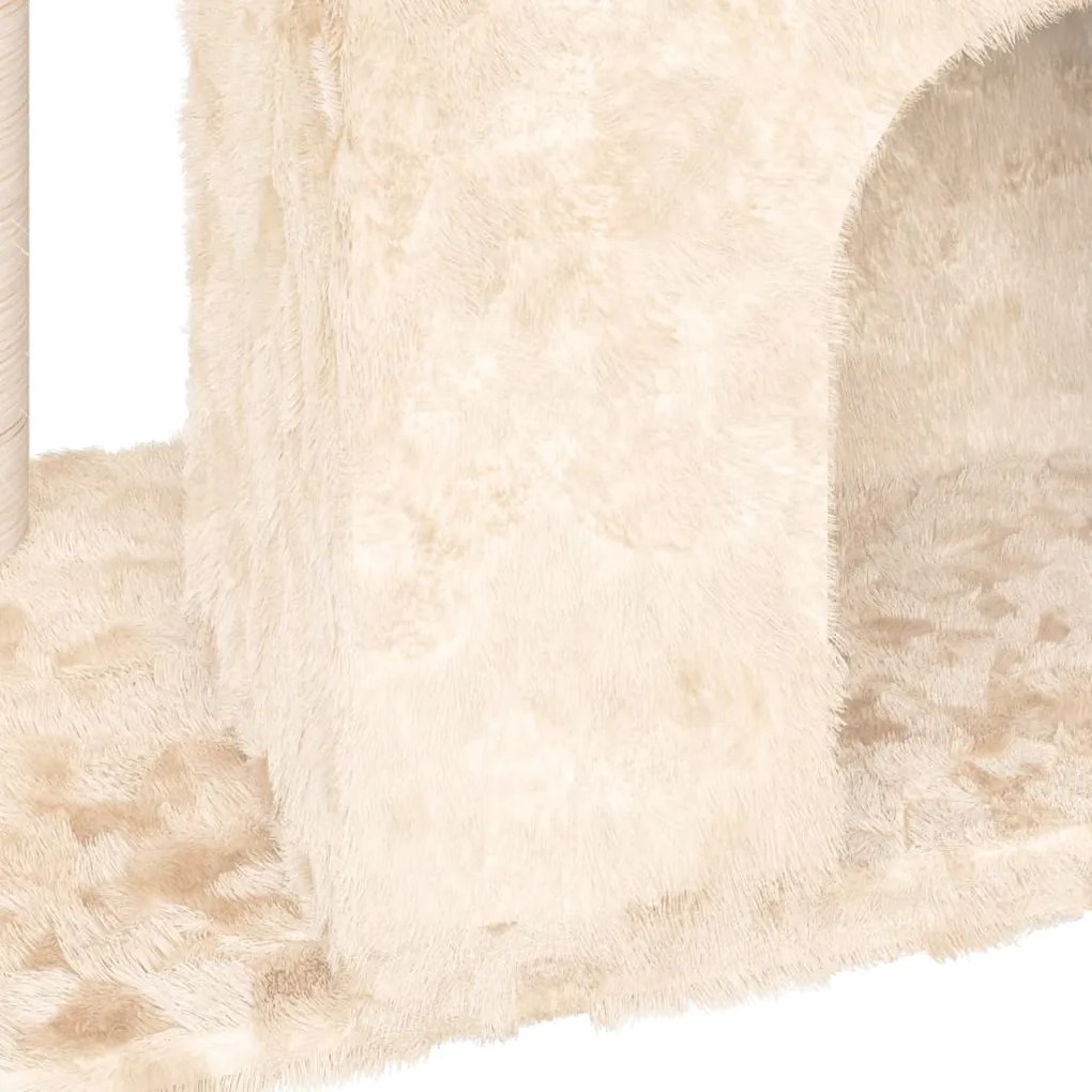 Árvore para gatos com poste arranhador sisal 51 cm cor creme