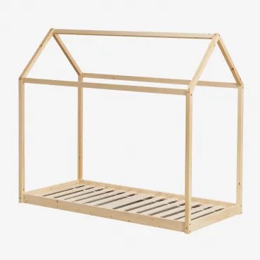 Cama Para Colchão De 90cm Em Madeira Obbit Kids Madeira Natural & 90 X 190 Cm - Sklum