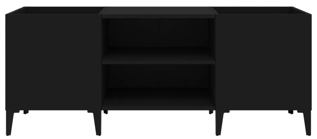 Armário para discos 121x38x48 cm derivados de madeira preto