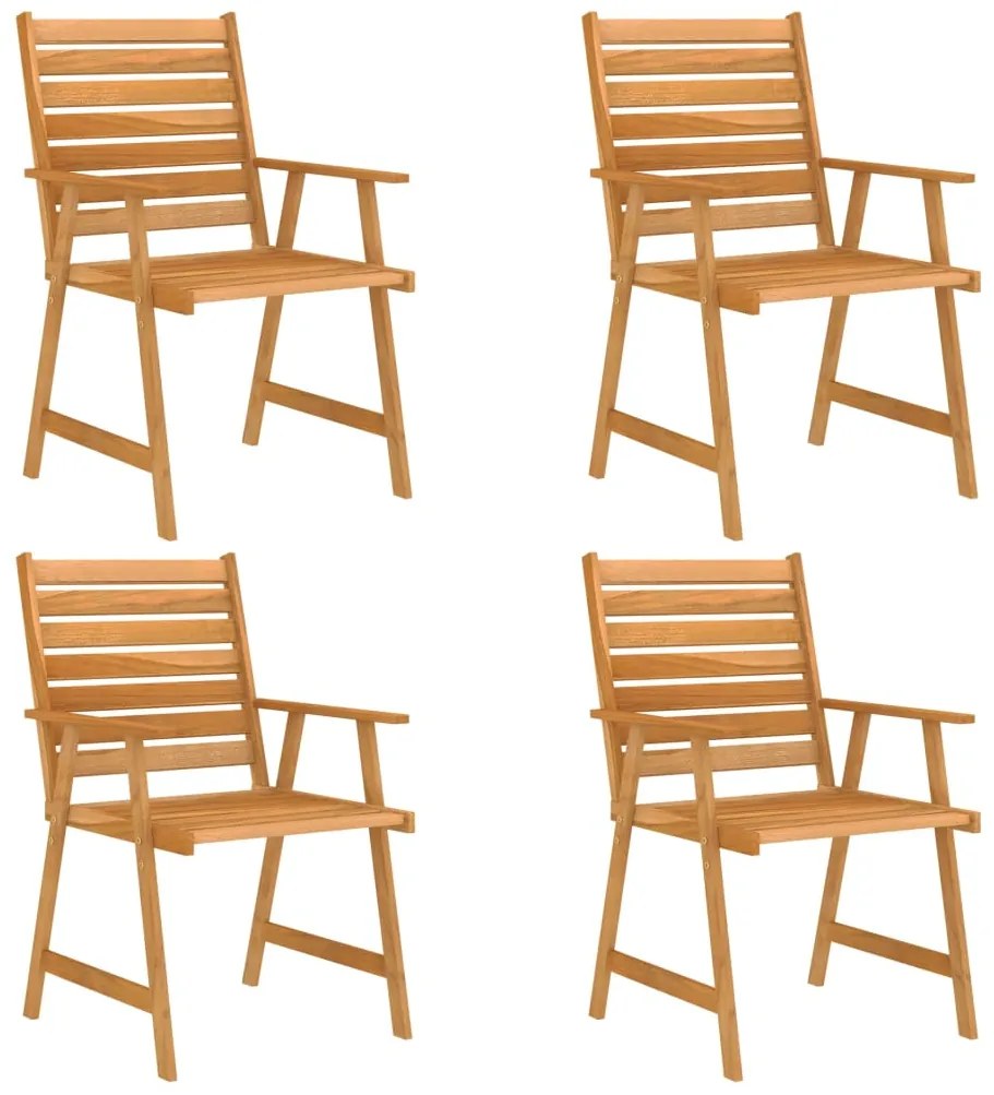 5 pcs conjunto de jantar para jardim madeira de acácia maciça