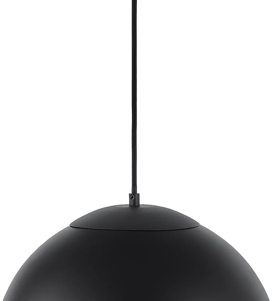 Candeeiro de pendente retro preto com vidro transparente 35 cm - Eclipse Retro