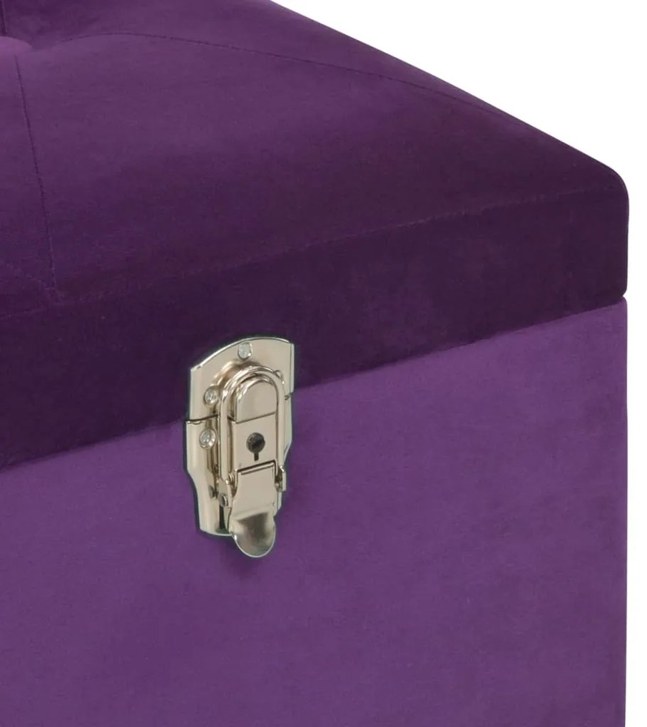 Banco com compartimento de arrumação 105 cm veludo roxo