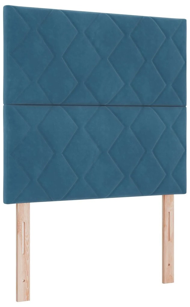 Cama Box Spring com Colchão & Banco Azul Escuro 90x200 cm Veludo