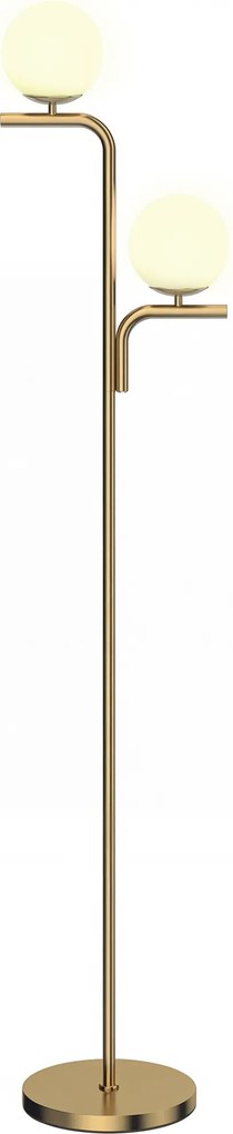 Candeeiro de pé para sala com duas cabeças, candeeiro de pé com 3 temperaturas de luz, abajur de vidro, dourado