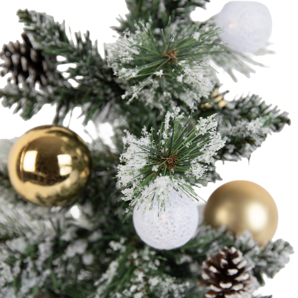 Árvore de Natal branca com dourado 60cm Incl. LED com temporizador - Jack