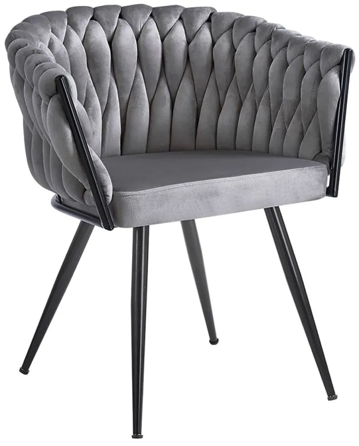 Cadeira Widny Black Veludo - Cinza escuro