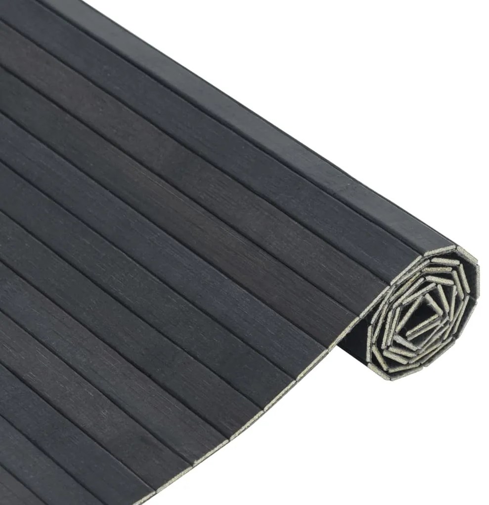 Tapete retangular 100x100 cm bambu cinzento