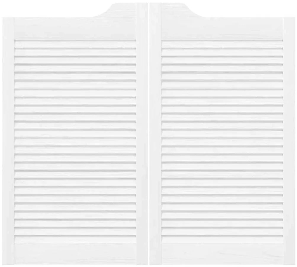 Portas de batente design de persiana 2-Par 90x100 cm branco