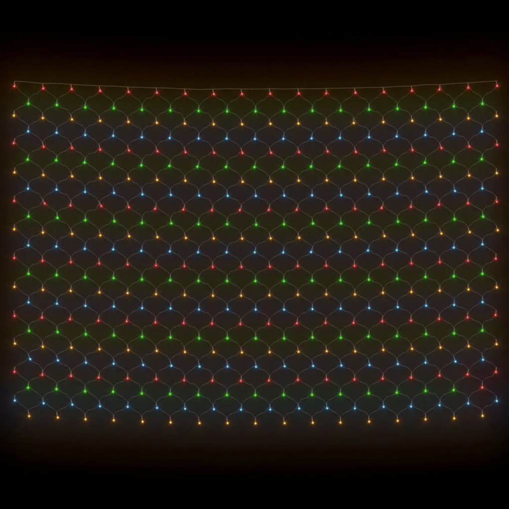 Rede luzes de natal 3x3 m 306 luzes LED int/ext colorido