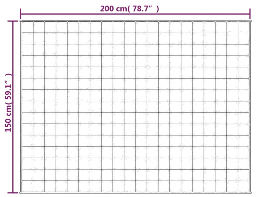 Manta pesada 11 kg 150x200 cm tecido creme-claro