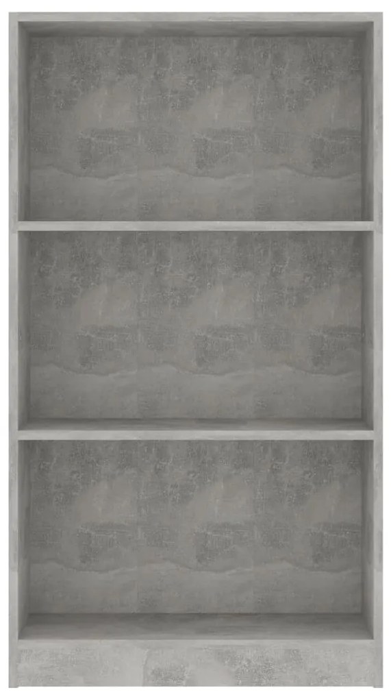 Estante 3 pratele. 60x24x109cm madeira processada cinza cimento