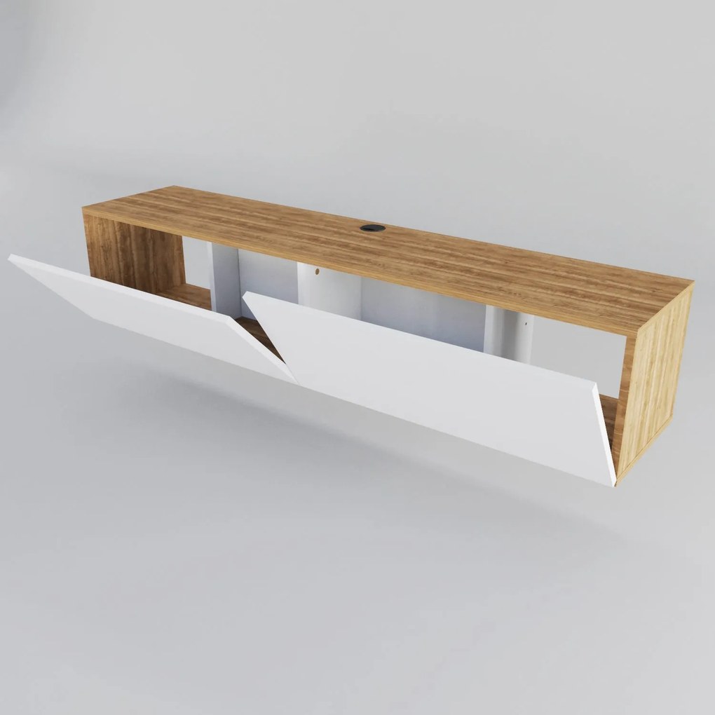 Móvel TV Poling – Branco Nogueira – 159,7 x 36,8 x 34,1 cm
