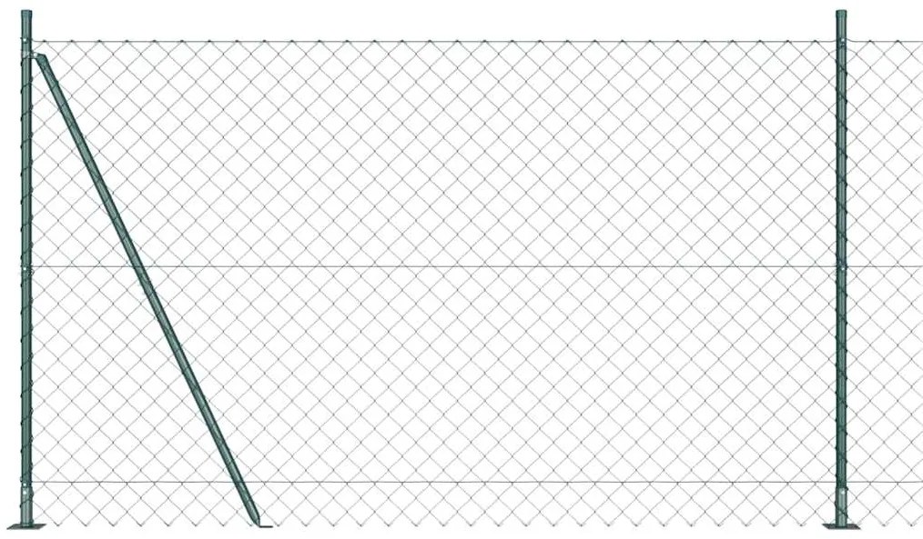 vidaXL Poste de Cerca Verde 10 x 1,5 m (malha de 60 x 60 mm) Aço e PVC