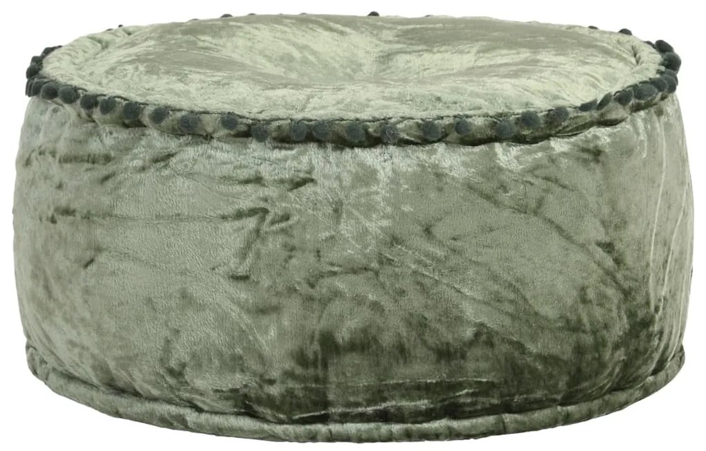 Pufe redondo 40x20 cm veludo verde