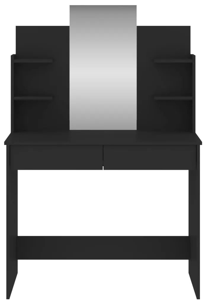 Toucador com espelho 96x39x142 cm preto