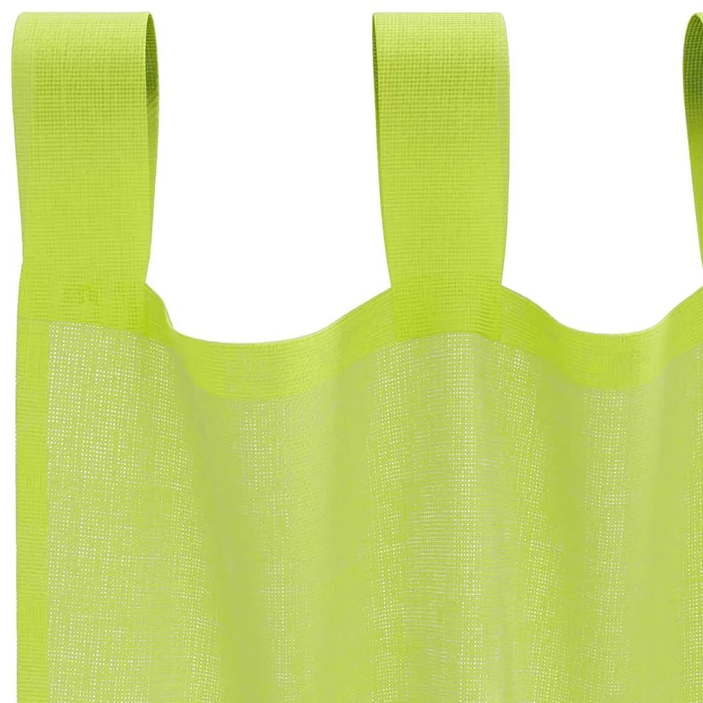Cortinas de voile com aba 2 pcs verde-maçã