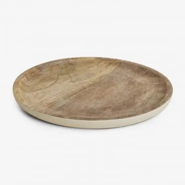 Bandeja Decorativa Redonda Ø30 Cm Em Madeira De Manga Fruela Madeira De Manga Clara - Sklum