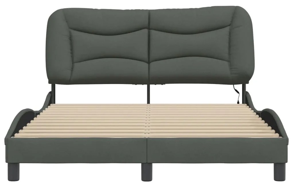 Estrutura de cama com LED sem colchão 140x190 cm tecido