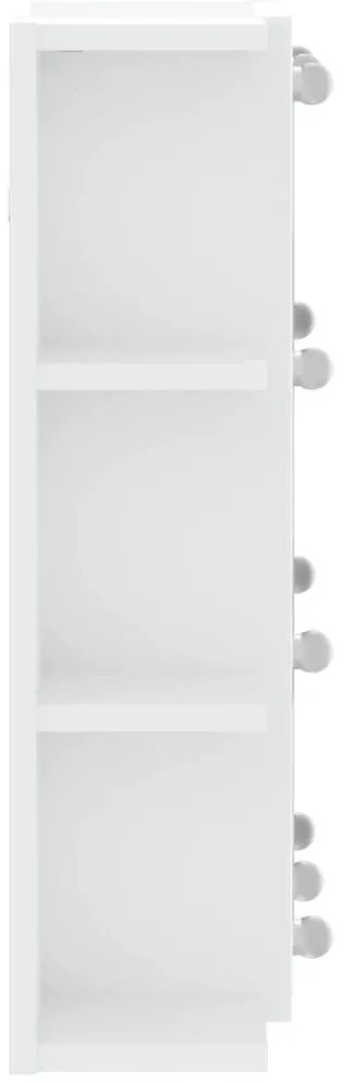 Armário espelhado com luzes LED 70x16,5x60 cm branco