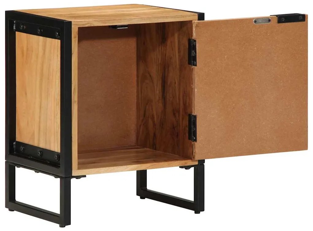 mesa de cabeceira 40x30x50 cm de madeira sólida de acácia