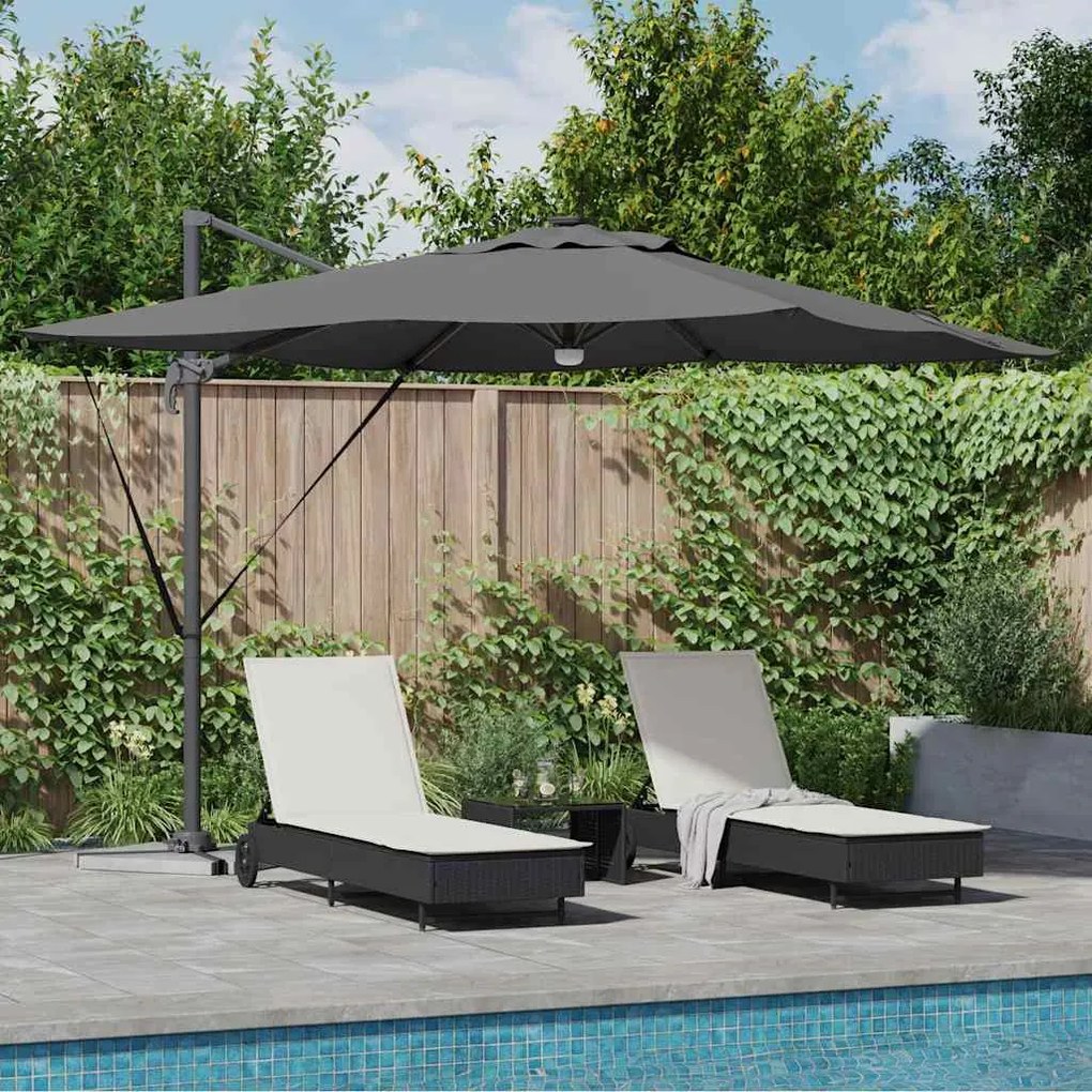 vidaXL Parasol Roma Antracite 286 x 284 x 270 cm Alumínio e Poliéster